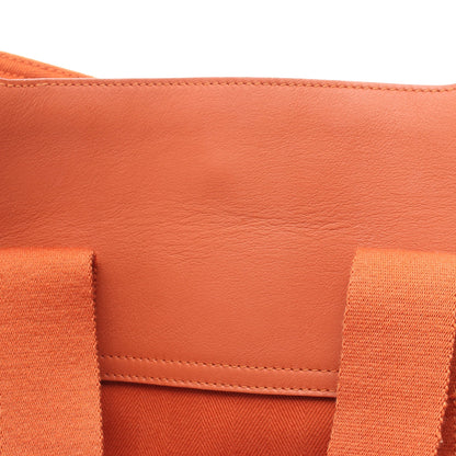 ヴァルパライソMM ポティロン ハンドバッグ トワルシェブロン レザー オレンジ シルバー金具 エルメス バッグ HERMES