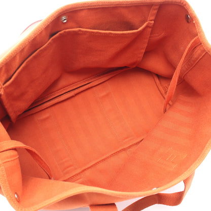 ヴァルパライソMM ポティロン ハンドバッグ トワルシェブロン レザー オレンジ シルバー金具 エルメス バッグ HERMES