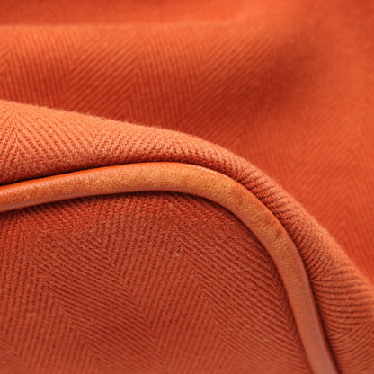 ヴァルパライソMM ポティロン ハンドバッグ トワルシェブロン レザー オレンジ シルバー金具 エルメス バッグ HERMES
