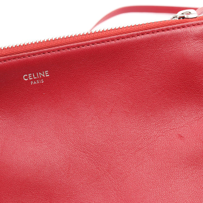 TRIO SMALL トリオ スモール ショルダーバッグ レザー レッド セリーヌ バッグ CELINE