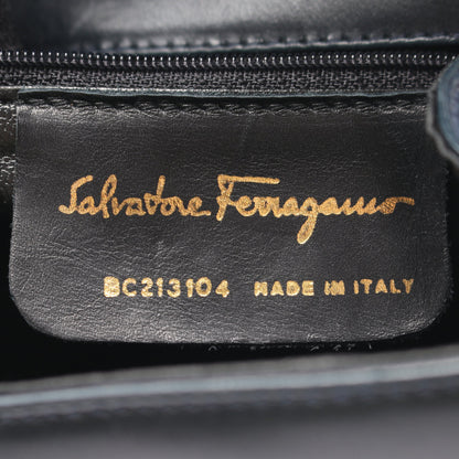 ヴァラリボン 2WAY ハンドバッグ レザー ダークネイビー サルヴァトーレフェラガモ バッグ Salvatore Ferragamo