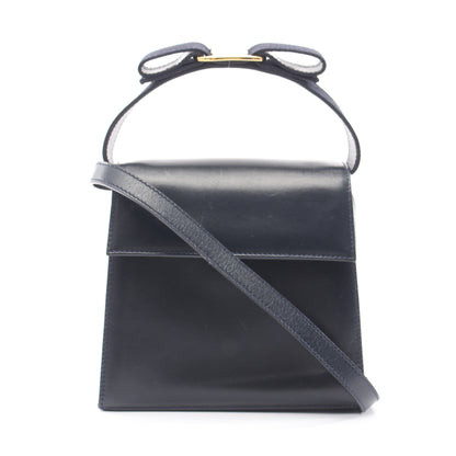 ヴァラリボン 2WAY ハンドバッグ レザー ダークネイビー サルヴァトーレフェラガモ バッグ Salvatore Ferragamo