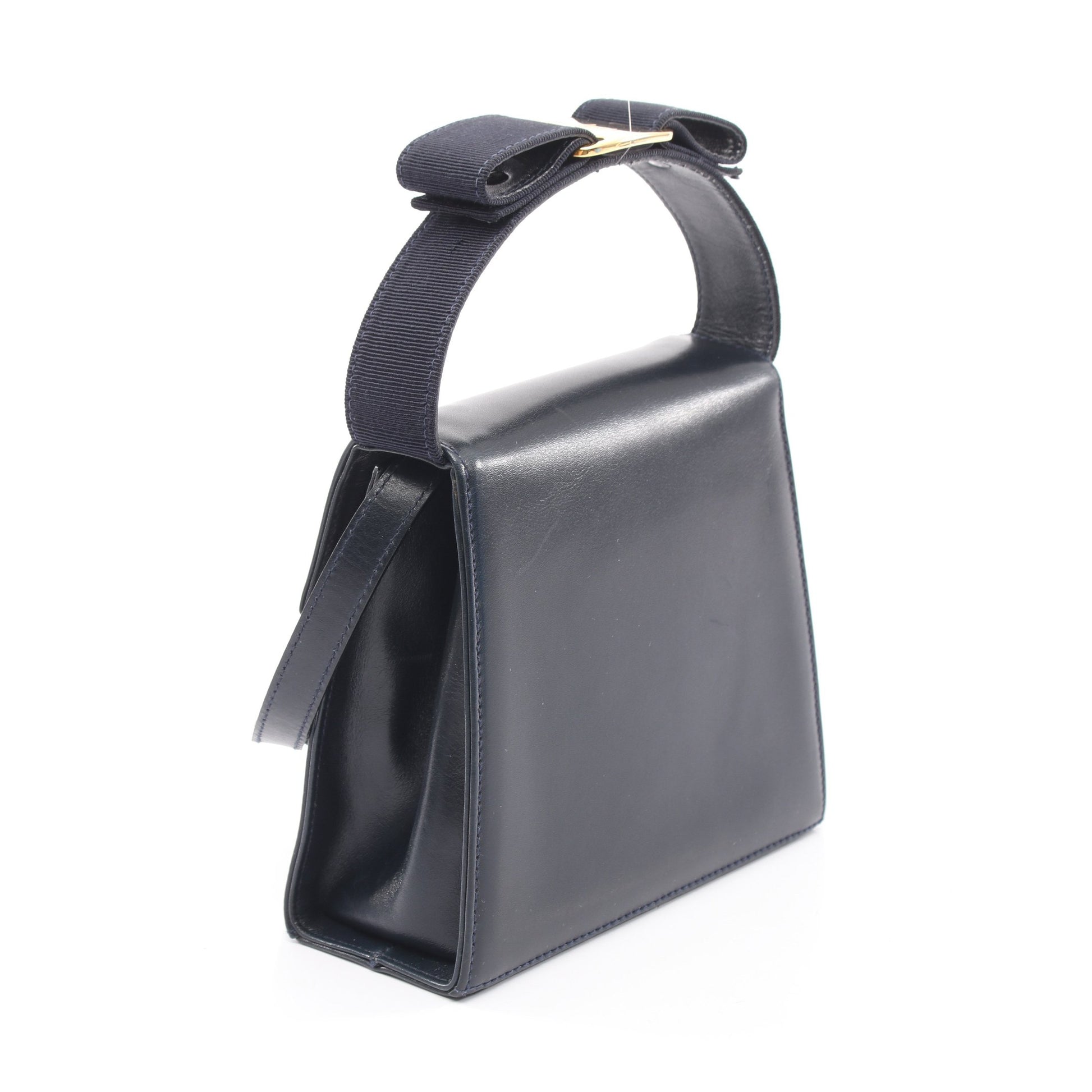 ヴァラリボン 2WAY ハンドバッグ レザー ダークネイビー サルヴァトーレフェラガモ バッグ Salvatore Ferragamo