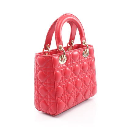 LADY DIOR MY ABCDIOR レディディオール スモール カナージュ 2WAY ハンドバッグ レザー レッド クリスチャンディオール バッグ Christian Dior