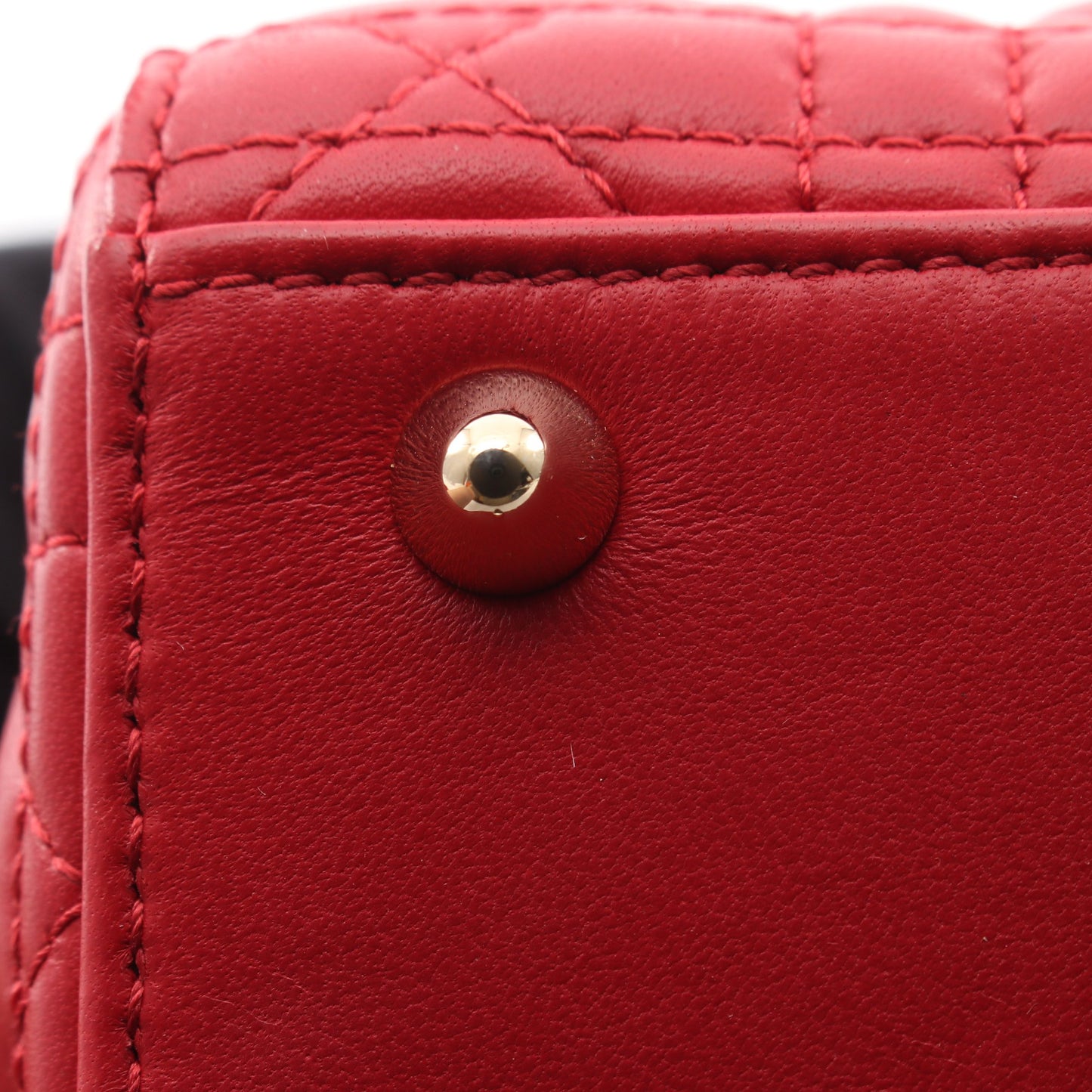 LADY DIOR MY ABCDIOR レディディオール スモール カナージュ 2WAY ハンドバッグ レザー レッド クリスチャンディオール バッグ Christian Dior