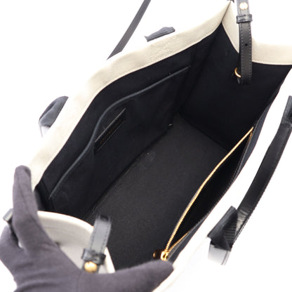 HARDWARE TOTE ハードウェア 2WAY ハンドバッグ トートバッグ キャンバス レザー オフホワイト ブラック バレンシアガ