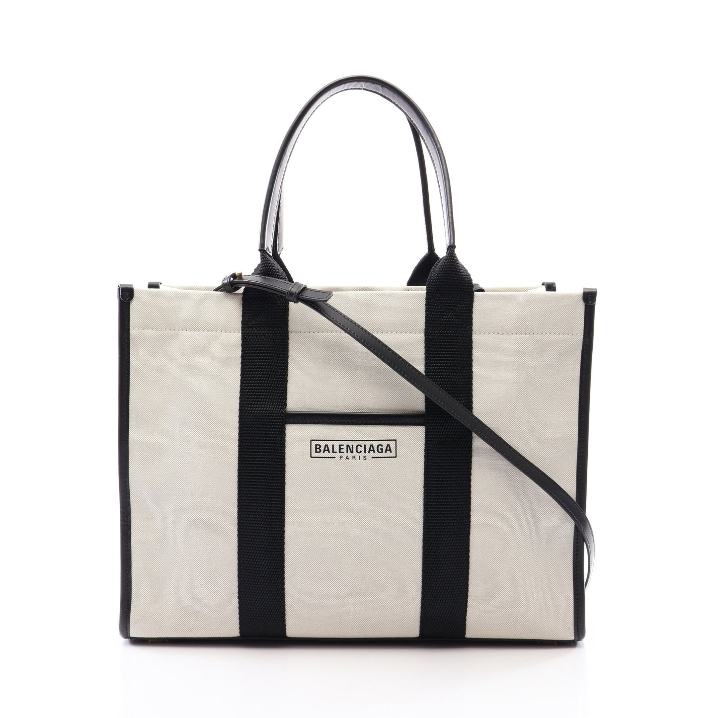 HARDWARE TOTE ハードウェア 2WAY ハンドバッグ トートバッグ キャンバス レザー オフホワイト ブラック バレンシアガ