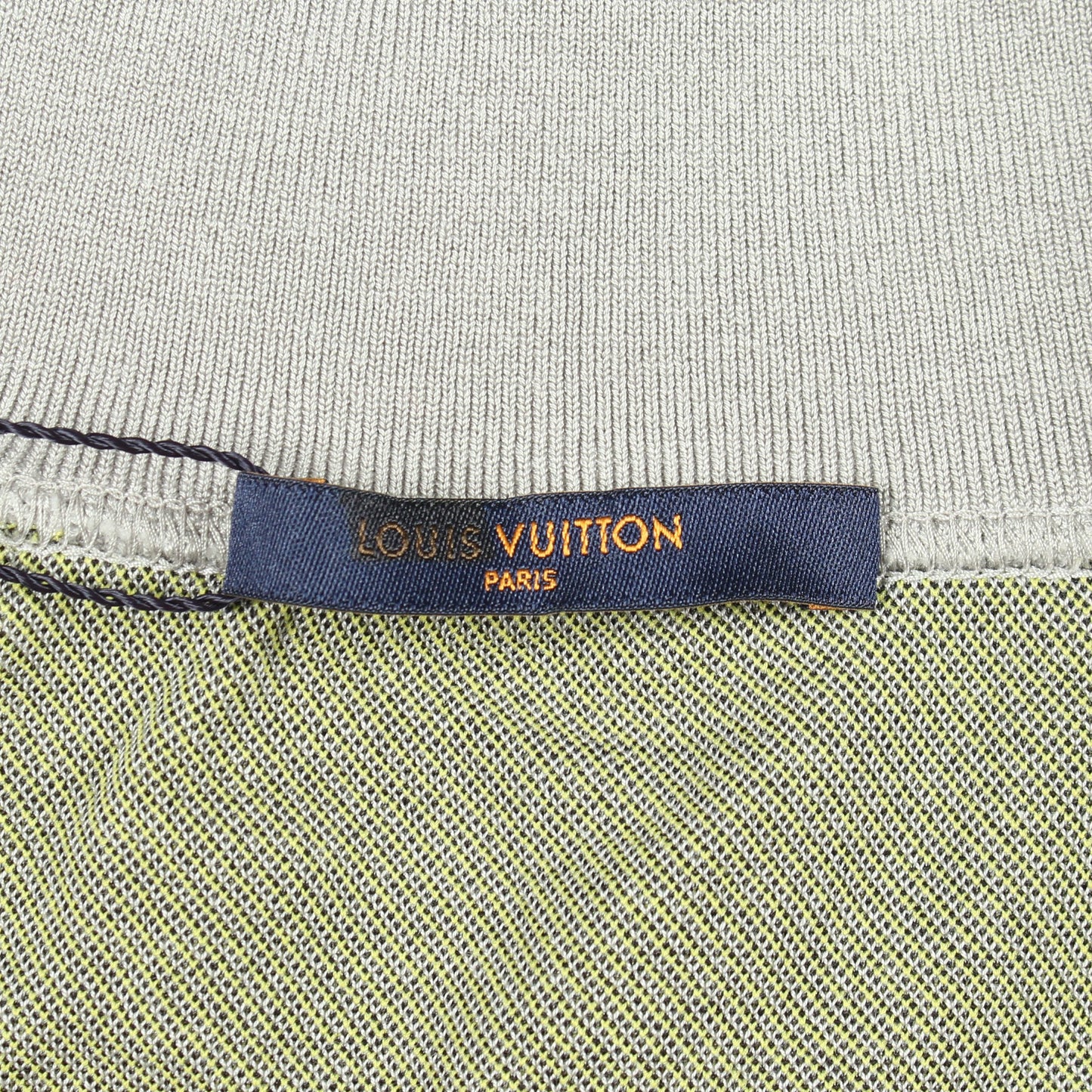 アームロゴ ハーフジップ スウェットシャツ コットン ナイロン グレー イエロー ルイヴィトン トップス LOUIS VUITTON