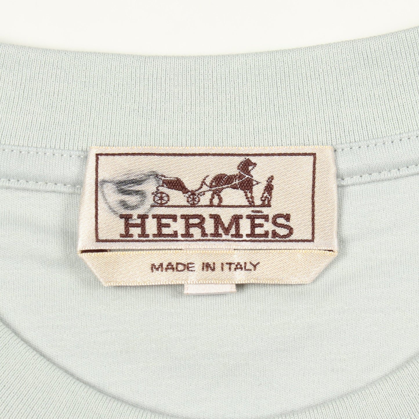 VELKY LOV クルーネック 半袖Tシャツ コットン ブルーグレー グレー マルチカラー エルメス トップス HERMES