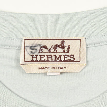 VELKY LOV クルーネック 半袖Tシャツ コットン ブルーグレー グレー マルチカラー エルメス トップス HERMES
