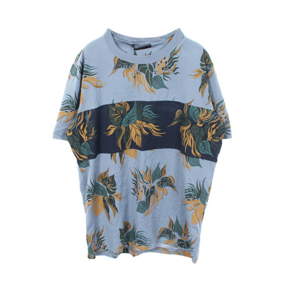 ボタニカル クルーネック 半袖Tシャツ コットン ライトブルー ネイビー マルチカラー ルイヴィトン トップス LOUIS VUITTON