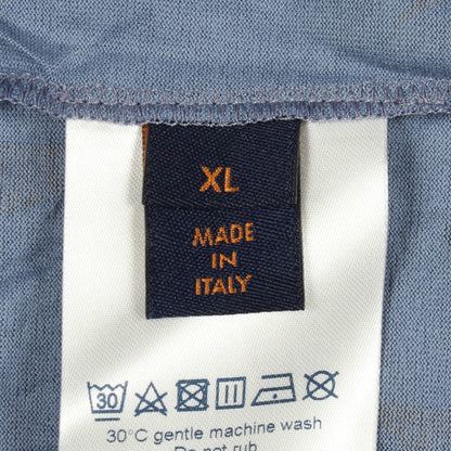 ボタニカル クルーネック 半袖Tシャツ コットン ライトブルー ネイビー マルチカラー ルイヴィトン トップス LOUIS VUITTON