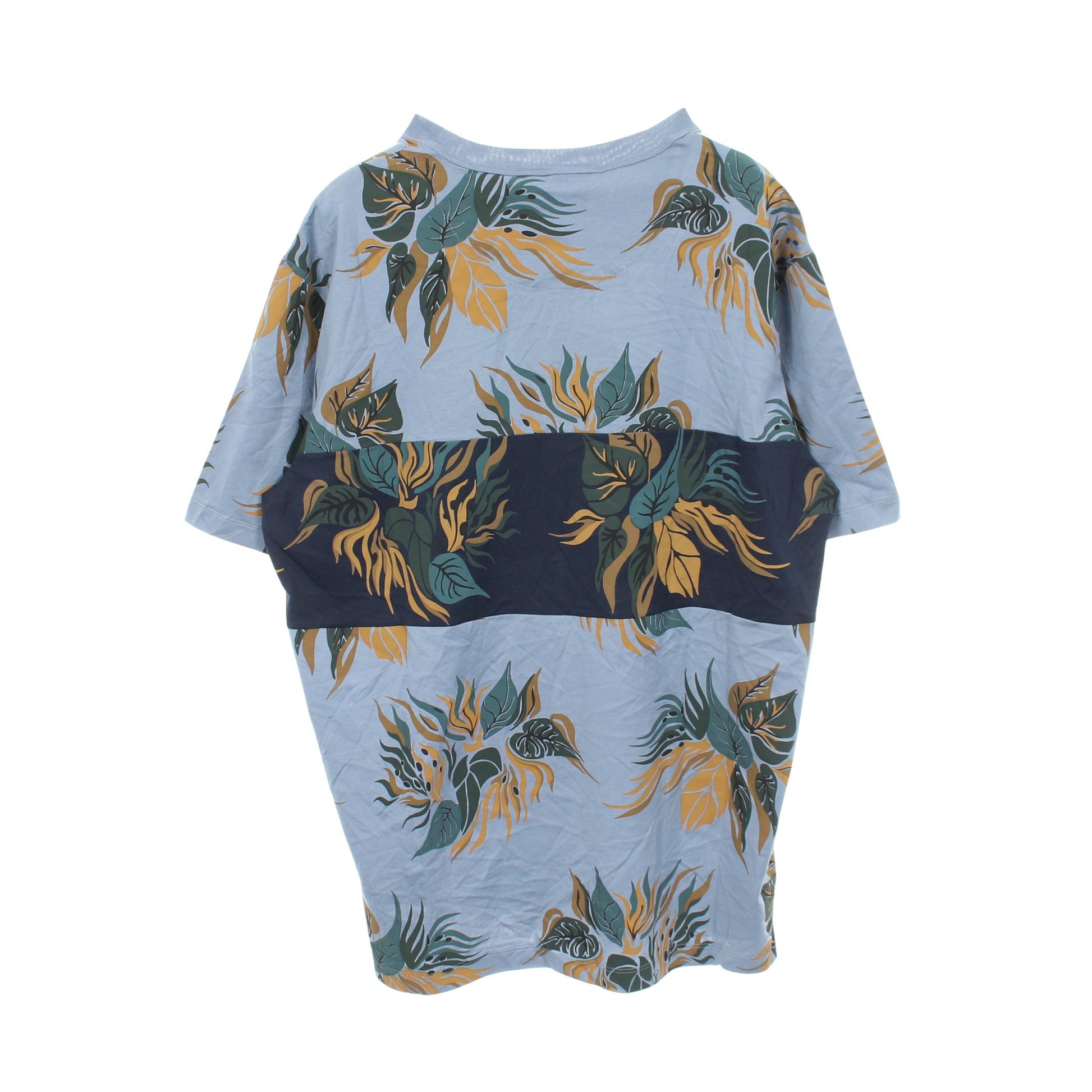 ボタニカル クルーネック 半袖Tシャツ コットン ライトブルー ネイビー マルチカラー ルイヴィトン トップス LOUIS VUITTON