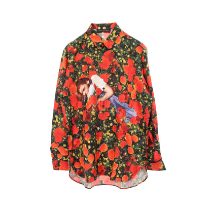Plain Rainbow オズの魔法使い 長袖 シャツ シルク ダークグリーン レッド マルチカラー ルイヴィトン