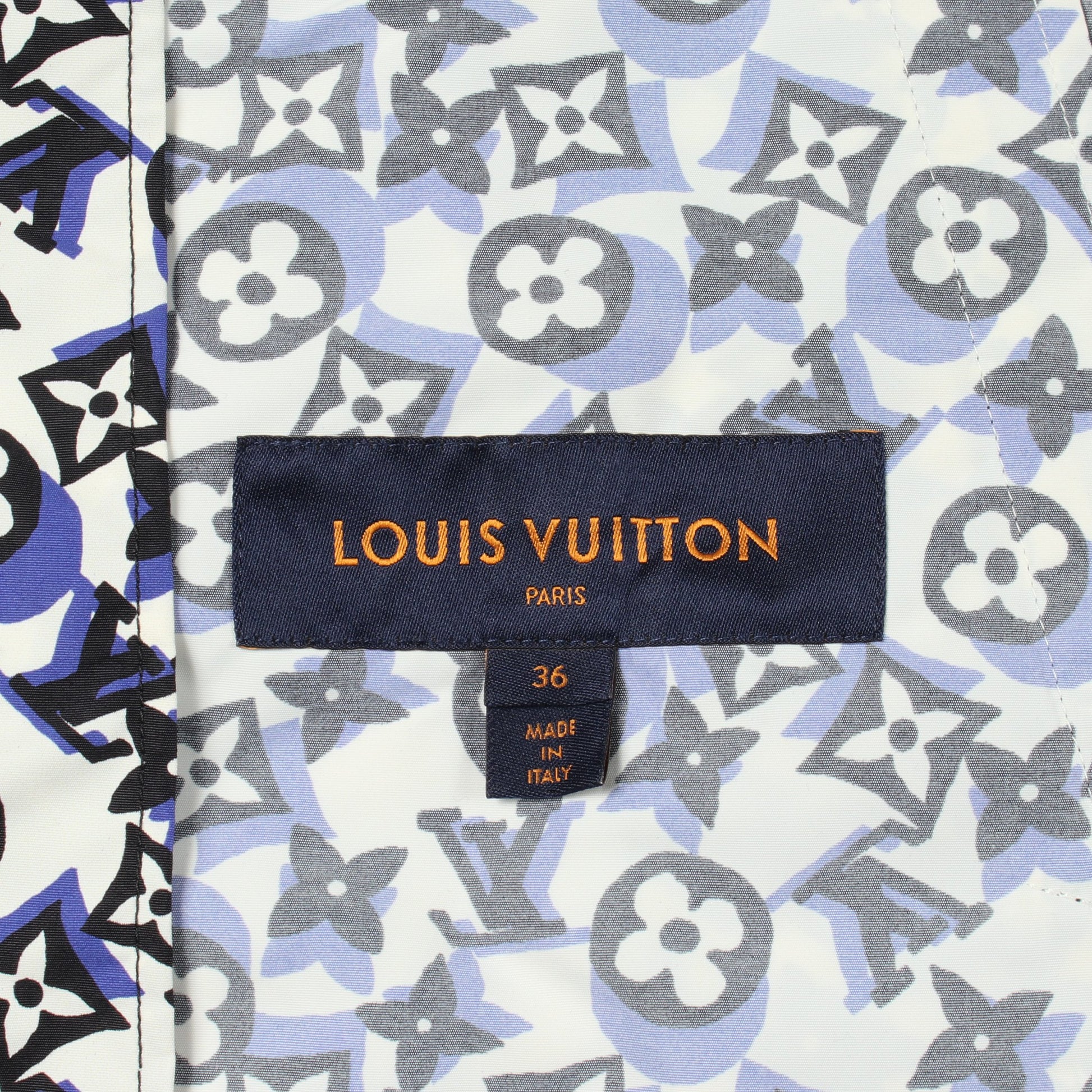 モノグラム フード付き ウインドブレーカー ジャケット ナイロン ホワイト ブルー ブラック ルイヴィトン アウター LOUIS VUITTON