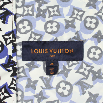 モノグラム フード付き ウインドブレーカー ジャケット ナイロン ホワイト ブルー ブラック ルイヴィトン アウター LOUIS VUITTON