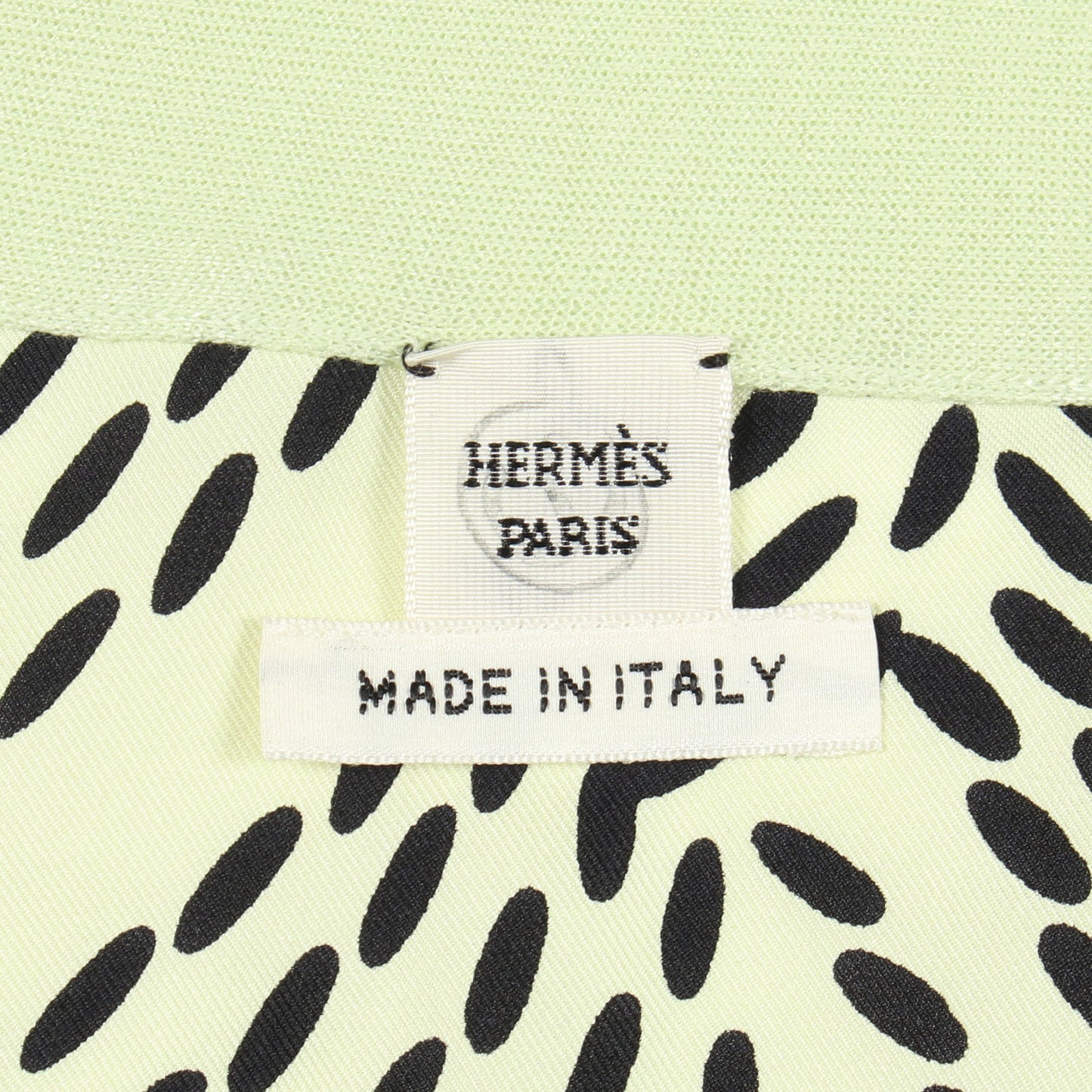 ニット切替 カーディガン シルク コットン ライトイエロー ブラック エルメス トップス HERMES