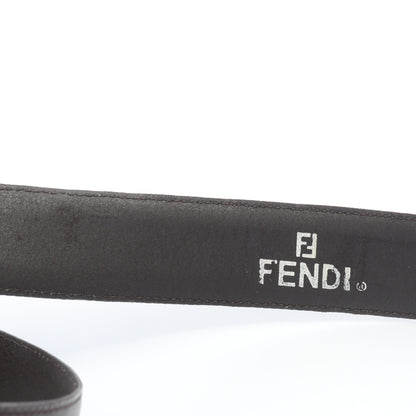 ズッカ ゴールド金具 ベルト キャンバス レザー ダークブラウン フェンディ 財布・小物 FENDI