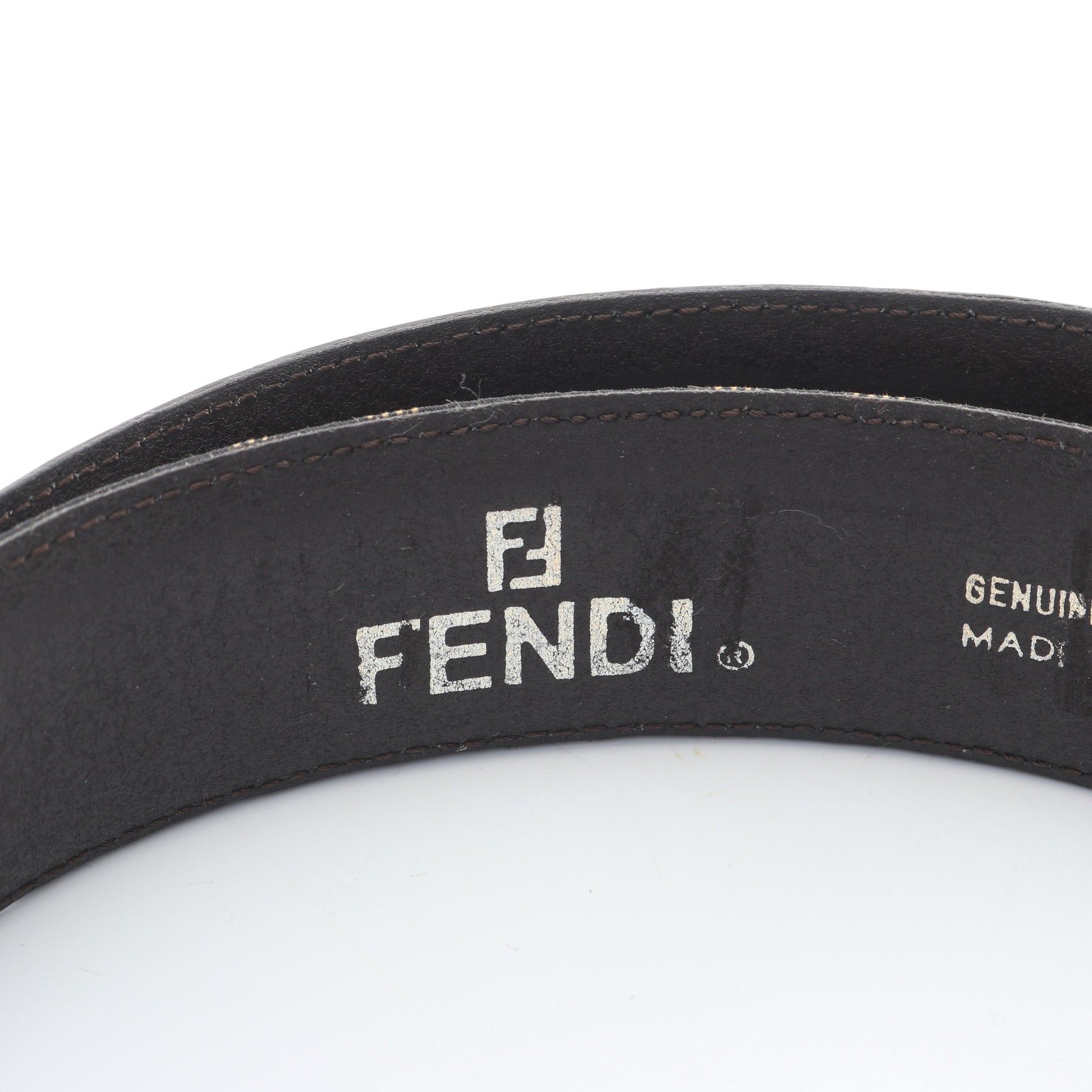 ズッカ ゴールド金具 ベルト キャンバス レザー ダークブラウン フェンディ 財布・小物 FENDI
