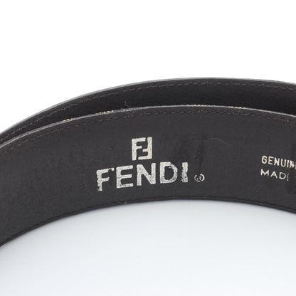 ズッカ ゴールド金具 ベルト キャンバス レザー ダークブラウン フェンディ 財布・小物 FENDI