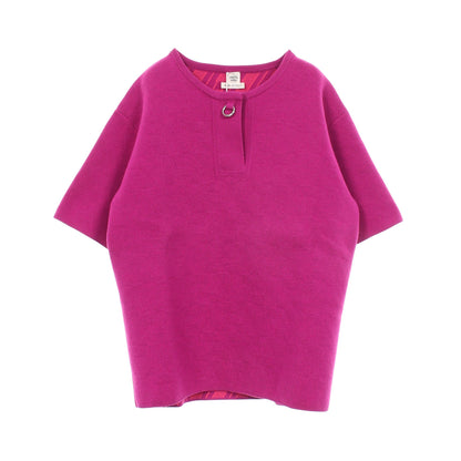 半袖 ニット カシミヤ コットン ピンクパープル エルメス
