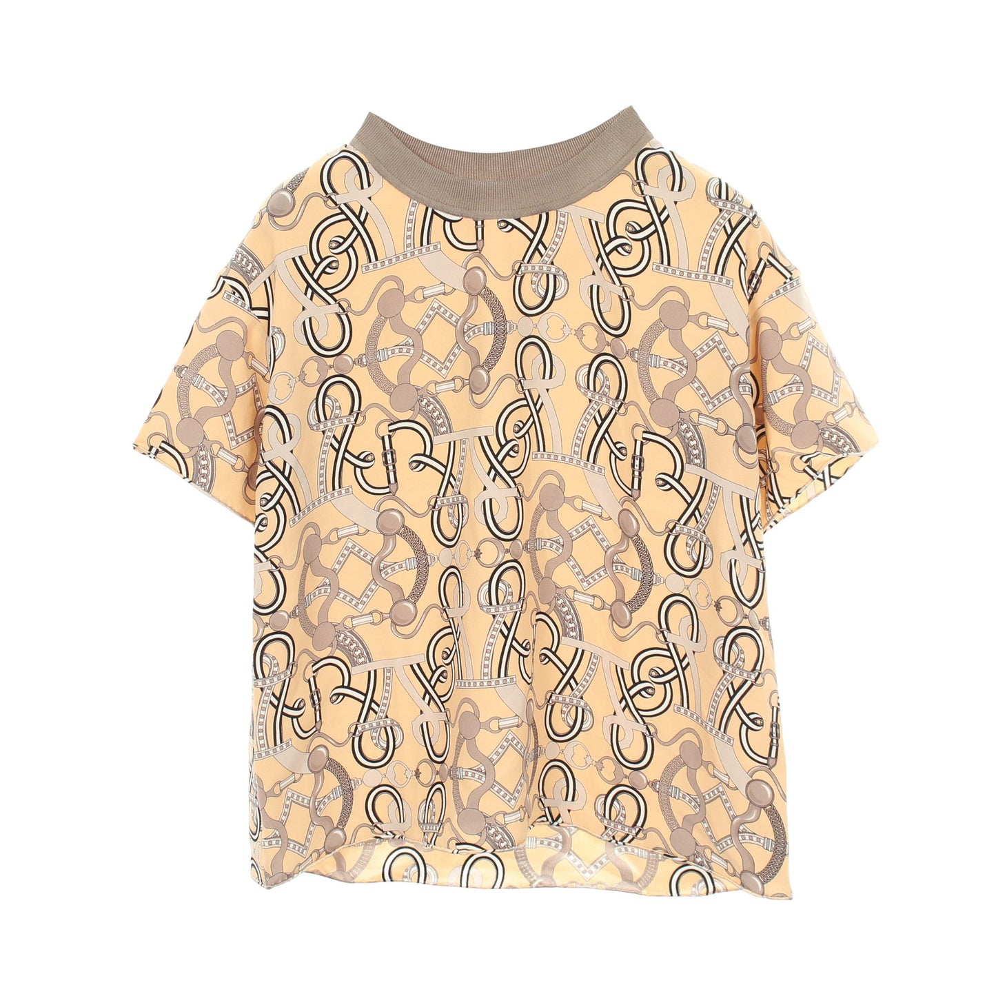 Grand Tralala 半袖Tシャツ シルク ライトベージュ グレーベージュ エルメス