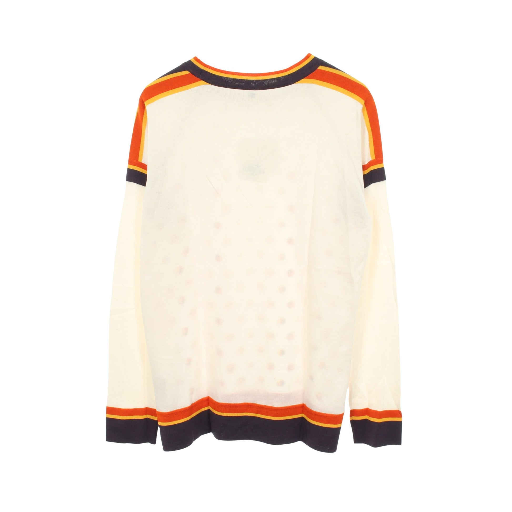 ツイルレーヌ JEU DE BILLES スカーフ切替 ニット シルク コットン オフホワイト マルチカラー エルメス トップス HERMES