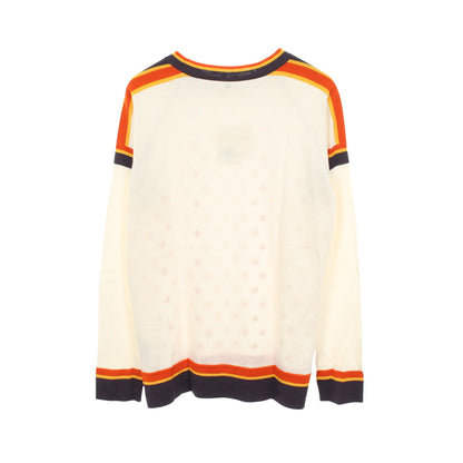 ツイルレーヌ JEU DE BILLES スカーフ切替 ニット シルク コットン オフホワイト マルチカラー エルメス トップス HERMES