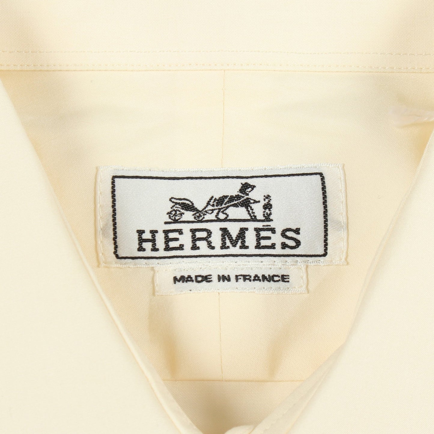 セリエボタン 長袖 シャツ コットン ライトイエロー エルメス トップス HERMES
