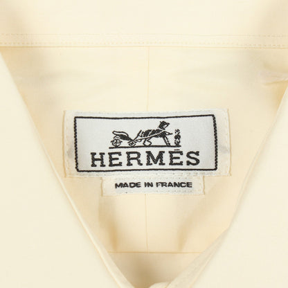 セリエボタン 長袖 シャツ コットン ライトイエロー エルメス トップス HERMES