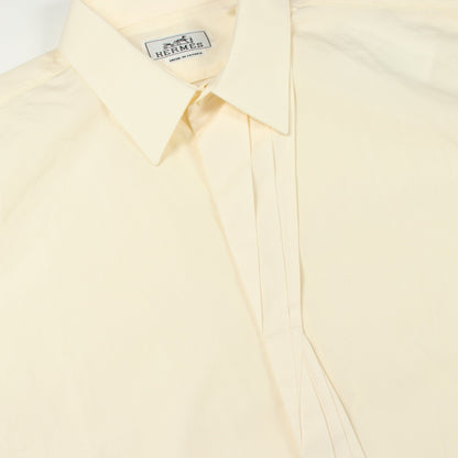 セリエボタン 長袖 シャツ コットン ライトイエロー エルメス トップス HERMES