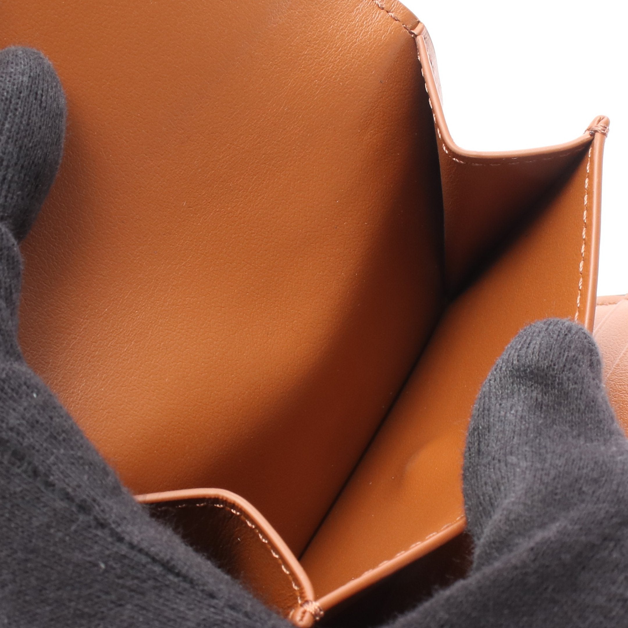 スモール トリオンフウォレット 三つ折り財布 PVC レザー ブラック
