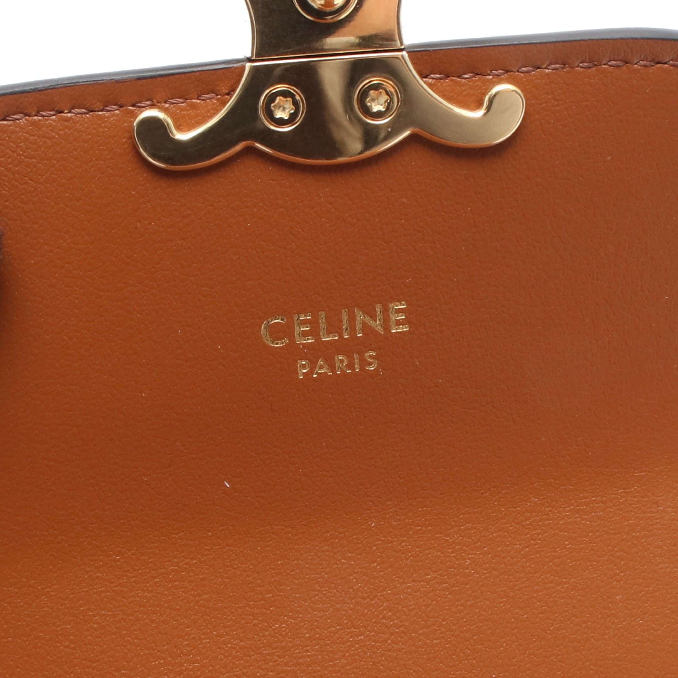 CELINE セリーヌ 三つ折り財布 トリオンフ PVC×レザー ブラウン スモール トリオンフウォレット 三つ折り財布 PVC レザー ブラック