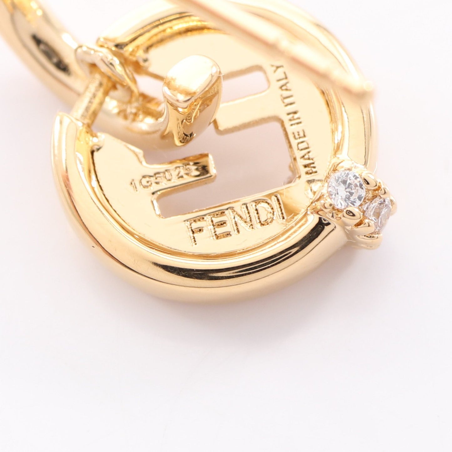 エバーラウンド フェンディ ピアス GP ラインストーン ゴールド クリア フェンディ アクセサリー FENDI