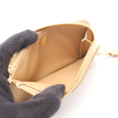 NAPPA AVIATOR コインケース レザー ベージュ ミュウミュウ 財布・小物 miu miu