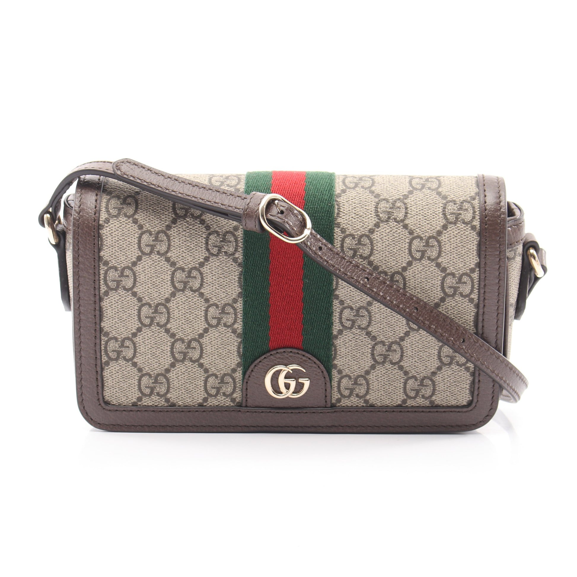 オフィディア ミニ シェリーライン GGスプリーム ショルダーバッグ PVC レザー ベージュ マルチカラー グッチ バッグ GUCCI