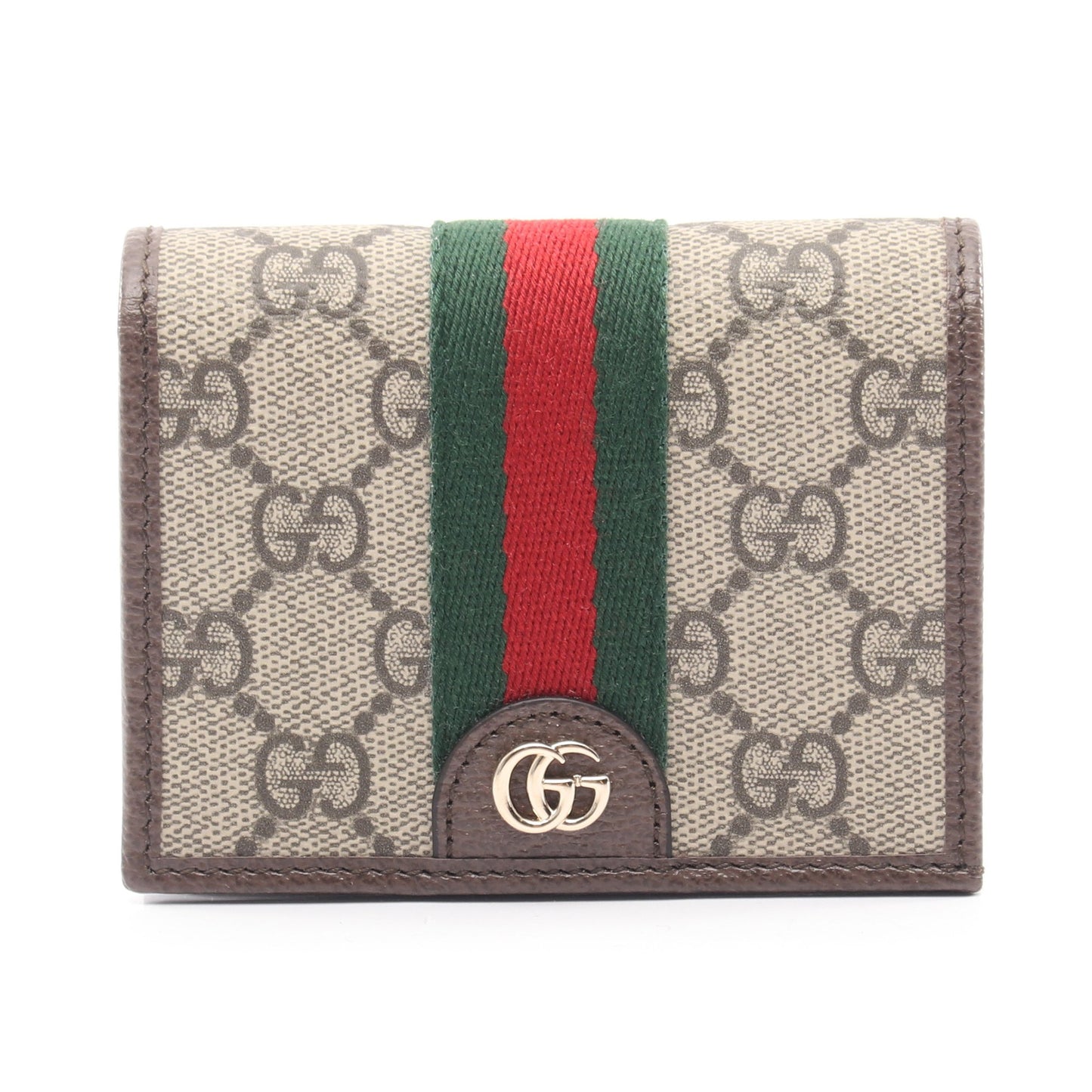 オフィディア シェリーライン GGスプリーム 二つ折り財布 PVC レザー ベージュ マルチカラー グッチ 財布・小物 GUCCI