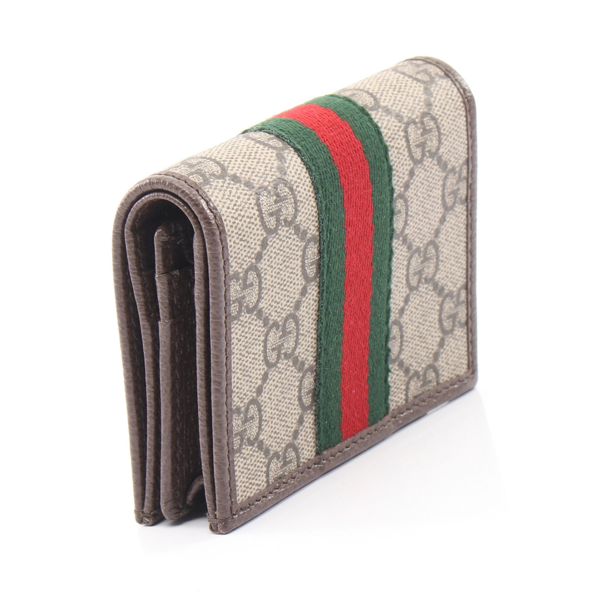 オフィディア シェリーライン GGスプリーム 二つ折り財布 PVC レザー ベージュ マルチカラー グッチ 財布・小物 GUCCI