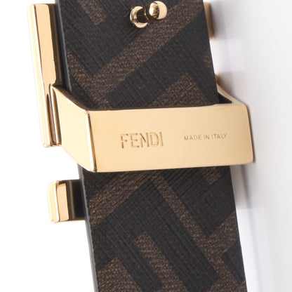 ラウンド FF リバーシブル ベルト PVC レザー ブラック ブラウン フェンディ 財布・小物 FENDI