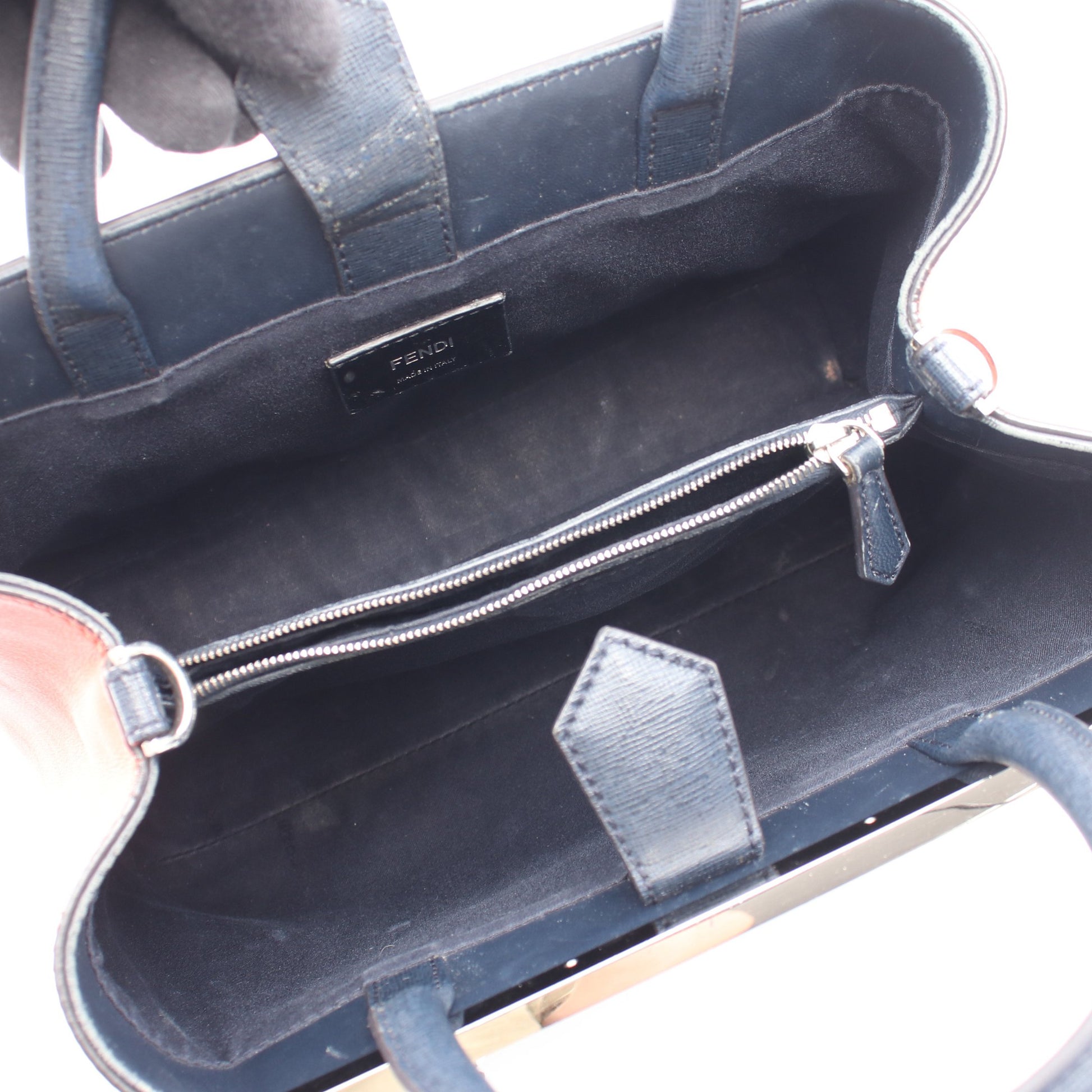 PETITE 2JOURS プチ トゥージュール ハンドバッグ レザー ネイビー レッド フェンディ バッグ FENDI