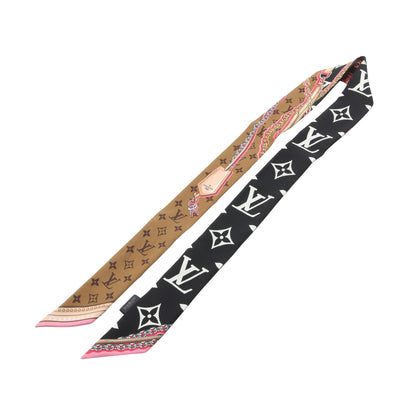 バンドーBB アルティメット ノワール リボン スカーフ シルク ブラック ブラウン マルチカラー ルイヴィトン 財布・小物 LOUIS VUITTON