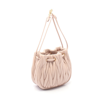 マテラッセ ポーチ ハンドバッグ レザー ピンクベージュ ミュウミュウ バッグ miu miu