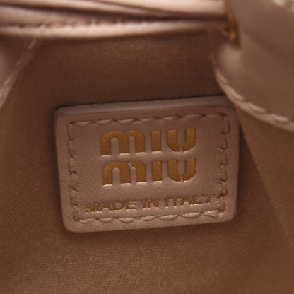 マテラッセ ポーチ ハンドバッグ レザー ピンクベージュ ミュウミュウ バッグ miu miu