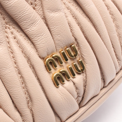 マテラッセ ポーチ ハンドバッグ レザー ピンクベージュ ミュウミュウ バッグ miu miu