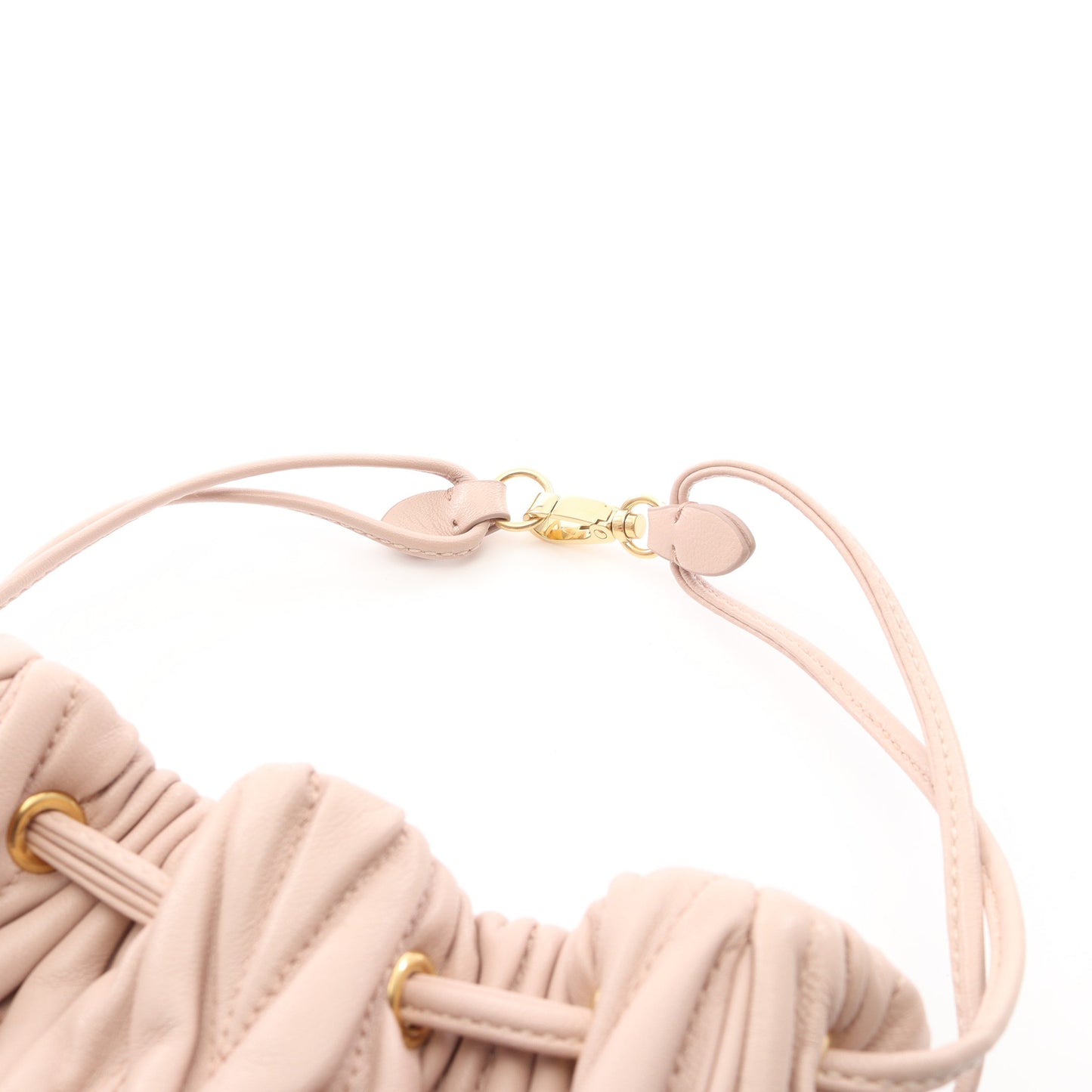 マテラッセ ポーチ ハンドバッグ レザー ピンクベージュ ミュウミュウ バッグ miu miu