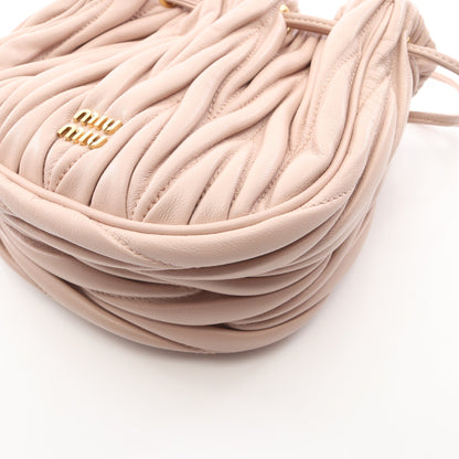 マテラッセ ポーチ ハンドバッグ レザー ピンクベージュ ミュウミュウ バッグ miu miu