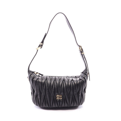 MATELASSE'MIU マテラッセ ハンドバッグ レザー ブラック ミュウミュウ バッグ miu miu