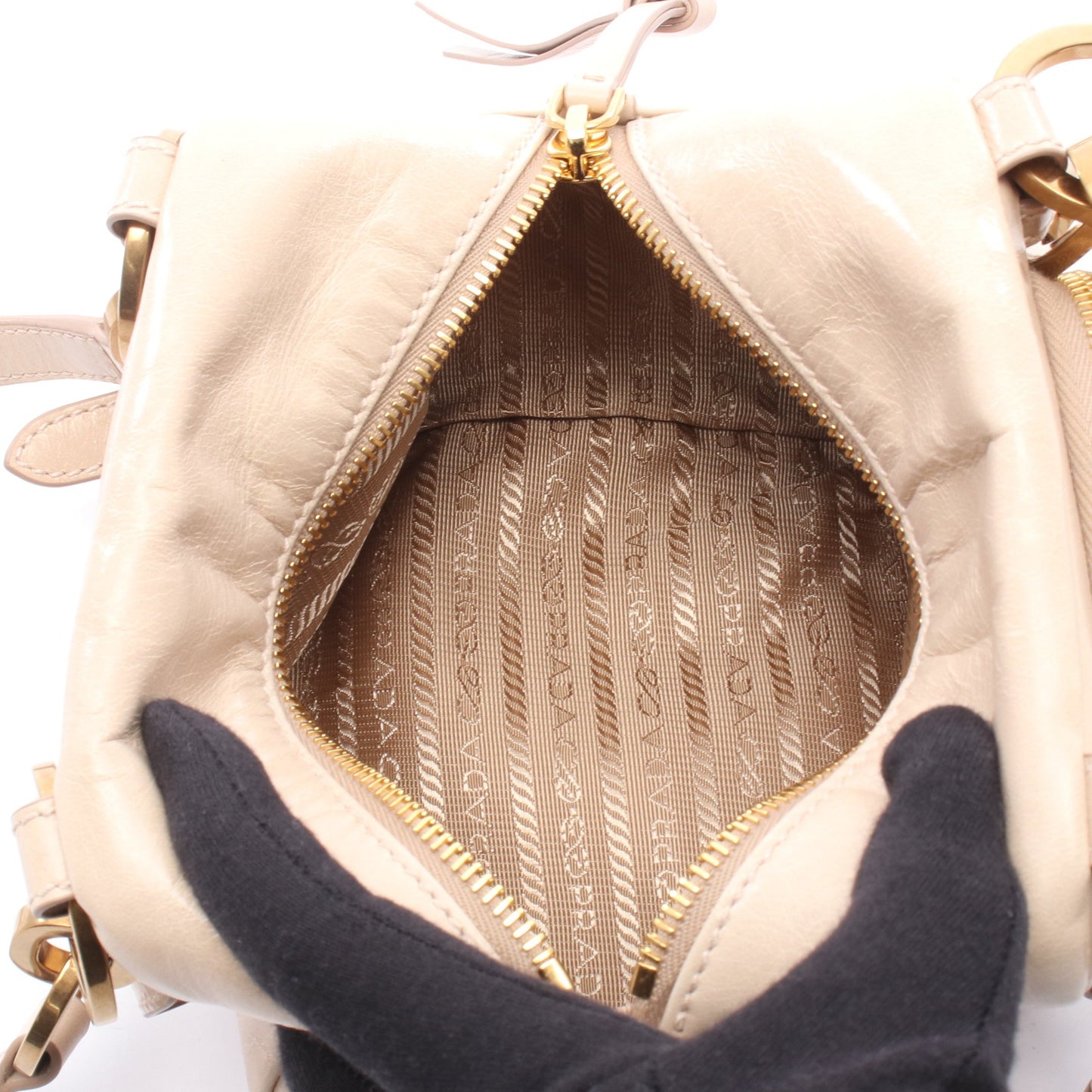 ダングル ミニ ショルダーバッグ レザー ベージュ プラダ バッグ PRADA