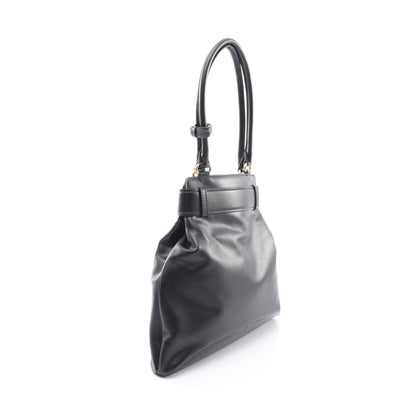 エチュード SOFTY CALF ショルダーバッグ レザー ブラック プラダ バッグ PRADA