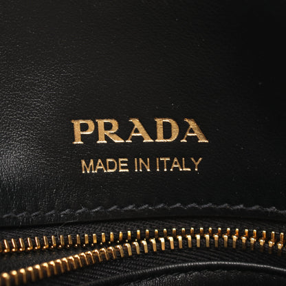 エチュード SOFTY CALF ショルダーバッグ レザー ブラック プラダ バッグ PRADA